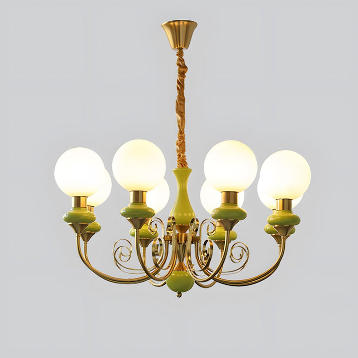 Onyx Chandelier | Elegant Glass & Gold Vintage Lighting | Vinlighting | Vinlighting
