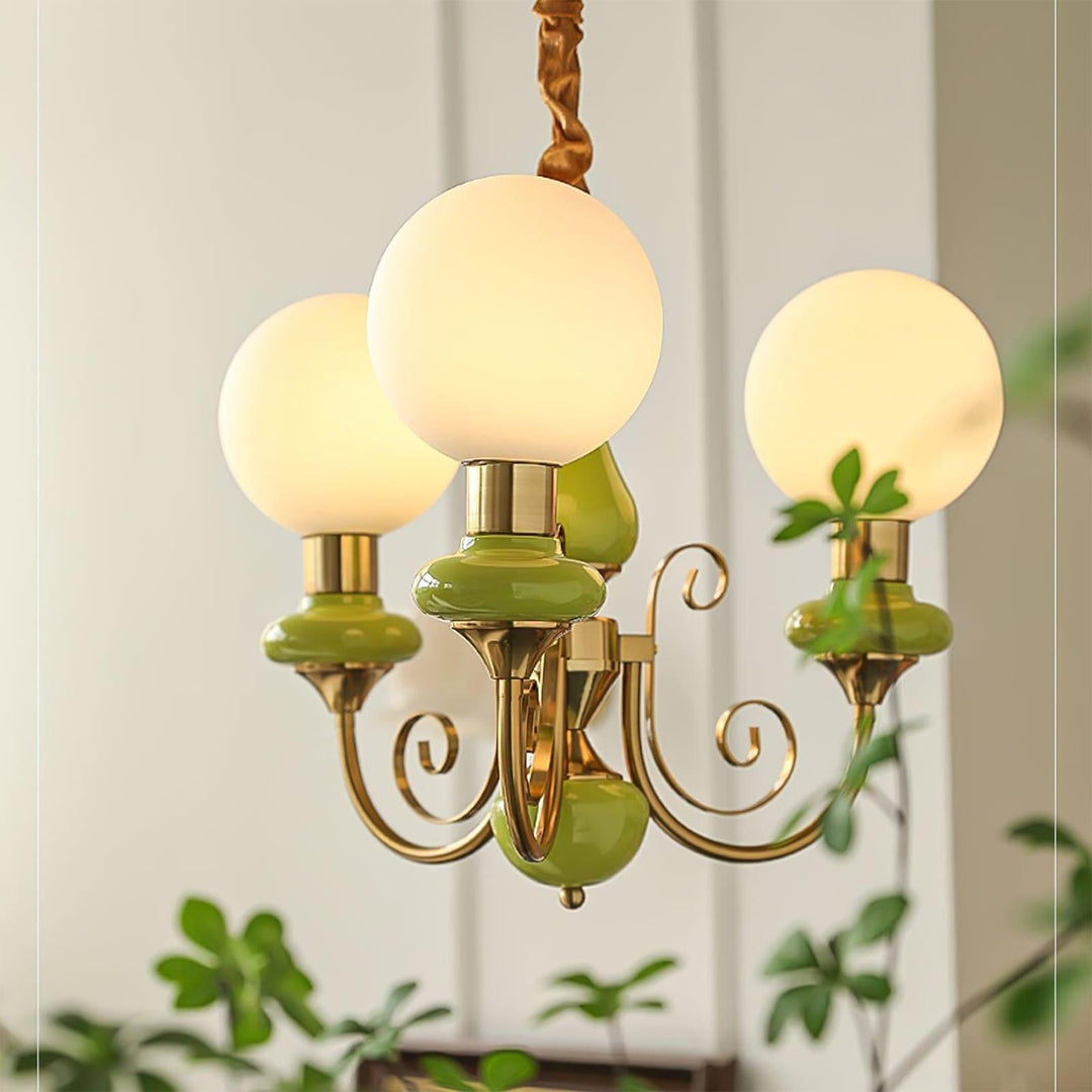 Onyx Chandelier | Elegant Glass & Gold Vintage Lighting | Vinlighting | Vinlighting