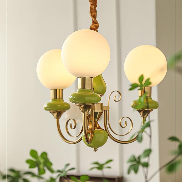 Onyx Chandelier | Elegant Glass & Gold Vintage Lighting | Vinlighting | Vinlighting