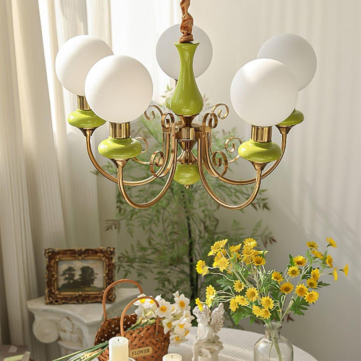 Onyx Chandelier | Elegant Glass & Gold Vintage Lighting | Vinlighting | Vinlighting