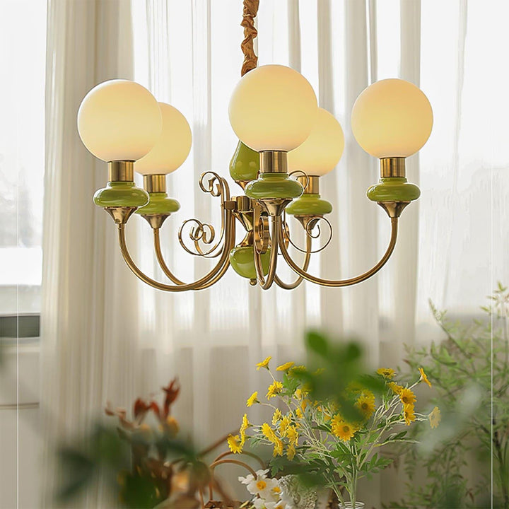 Onyx Chandelier | Elegant Glass & Gold Vintage Lighting | Vinlighting | Vinlighting