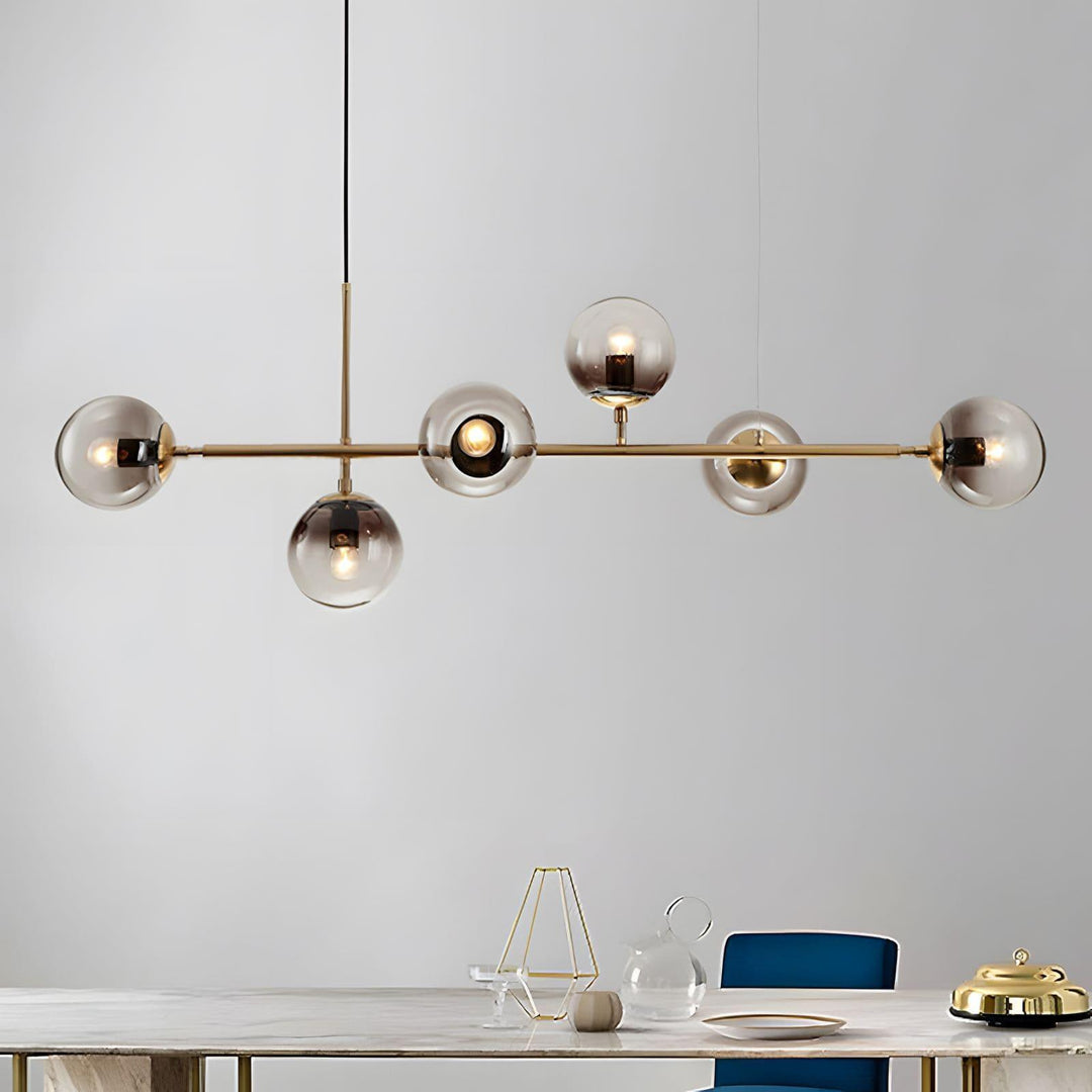 Orb Glass Chandelier | Elegant Brass & Glass Modern Lighting | Vinlighting | Vinlighting