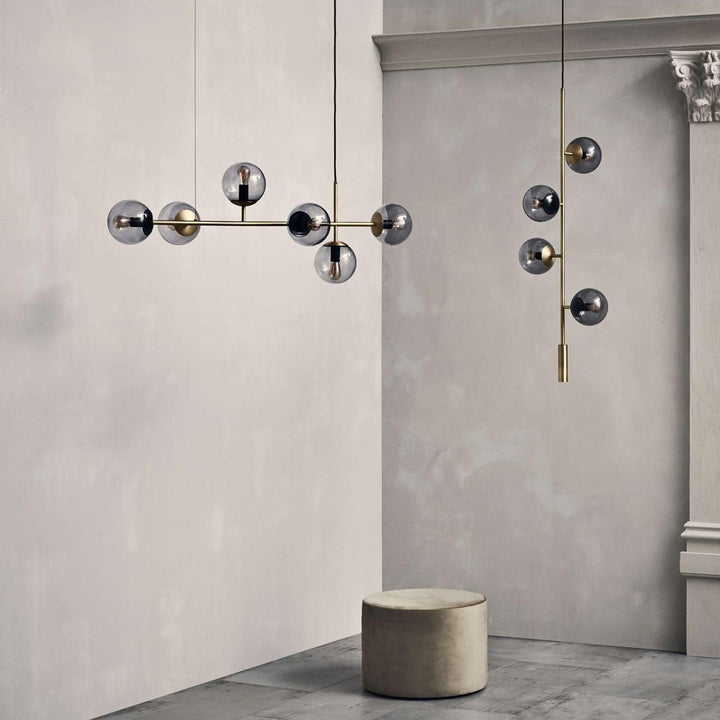 Orb Glass Chandelier | Elegant Brass & Glass Modern Lighting | Vinlighting | Vinlighting