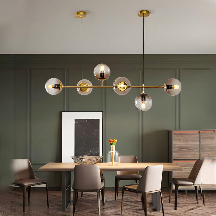 Orb Glass Chandelier | Elegant Brass & Glass Modern Lighting | Vinlighting | Vinlighting
