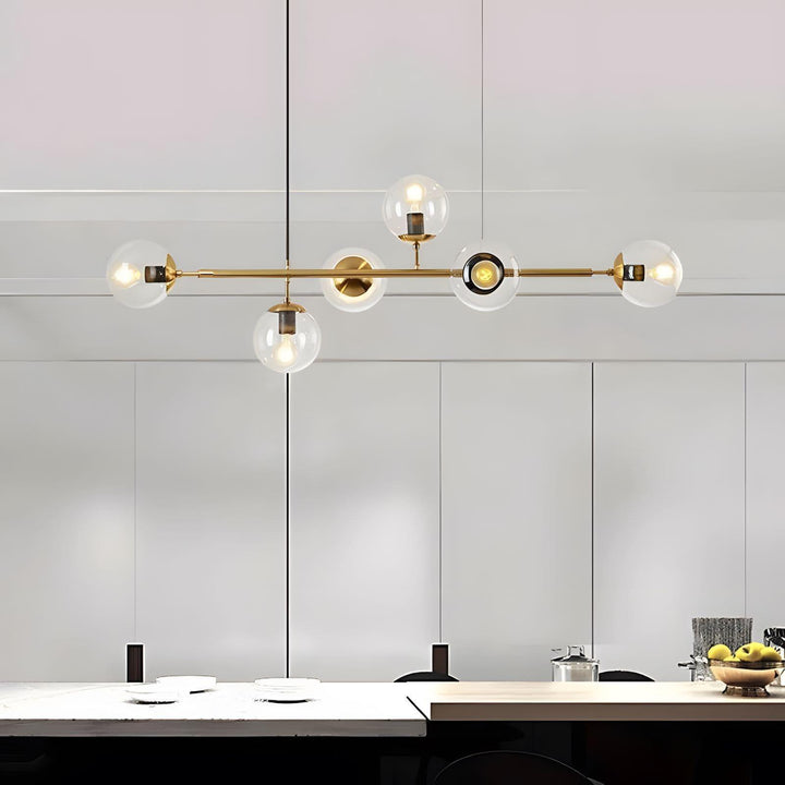 Orb Glass Chandelier | Elegant Brass & Glass Modern Lighting | Vinlighting | Vinlighting