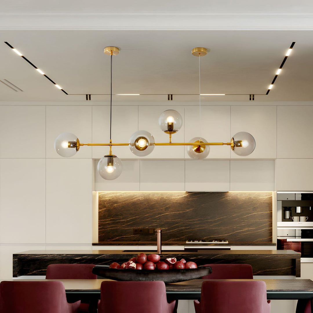 Orb Glass Chandelier | Elegant Brass & Glass Modern Lighting | Vinlighting | Vinlighting