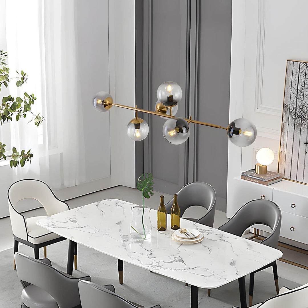 Orb Glass Chandelier | Elegant Brass & Glass Modern Lighting | Vinlighting | Vinlighting