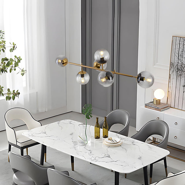 Orb Glass Chandelier | Elegant Brass & Glass Modern Lighting | Vinlighting | Vinlighting