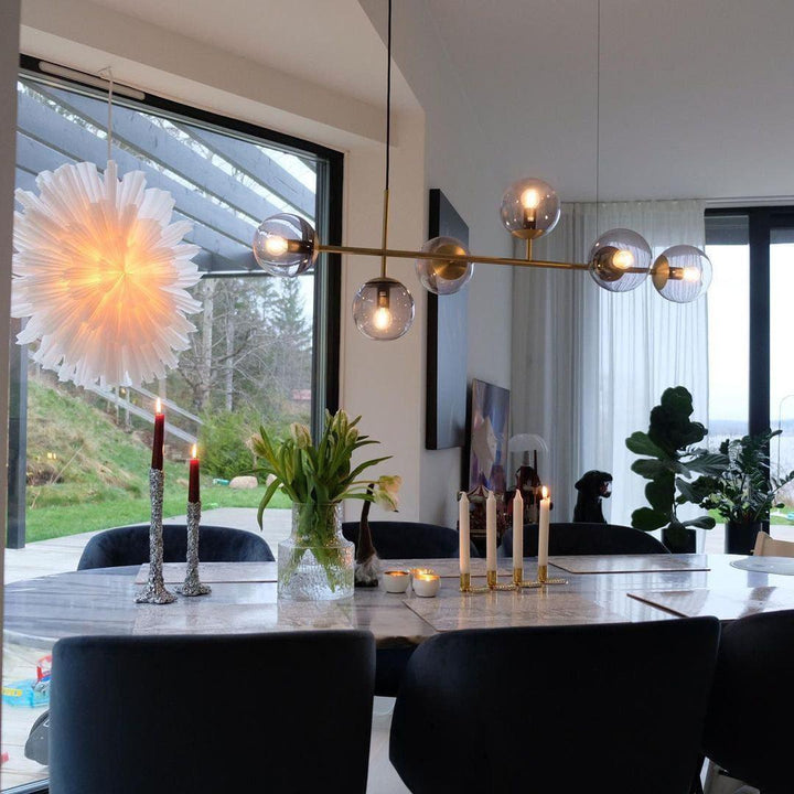 Orb Glass Chandelier | Elegant Brass & Glass Modern Lighting | Vinlighting | Vinlighting