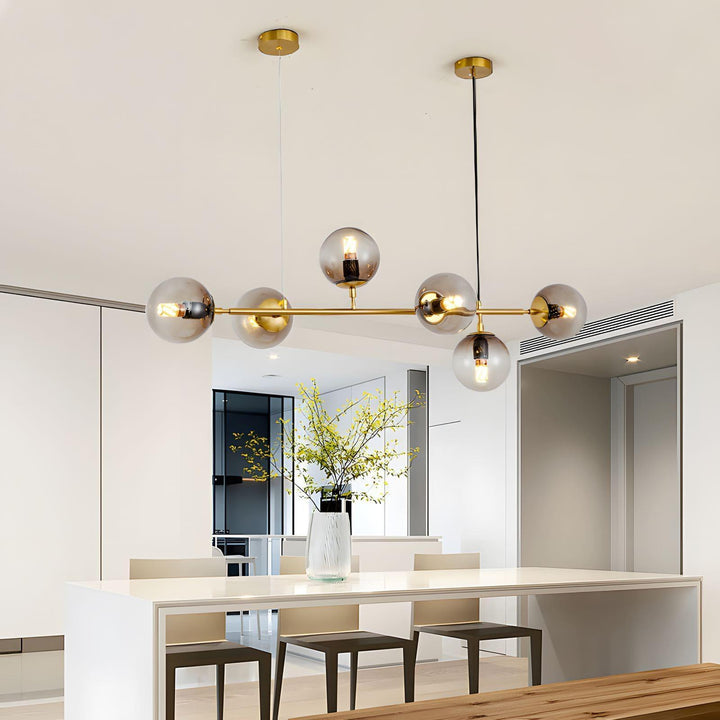 Orb Glass Chandelier | Elegant Brass & Glass Modern Lighting | Vinlighting | Vinlighting