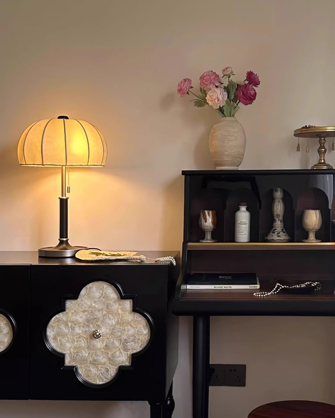 Orchid Fabric Table Lamp - Rustic & Vintage Charm | Vinlighting | Vinlighting