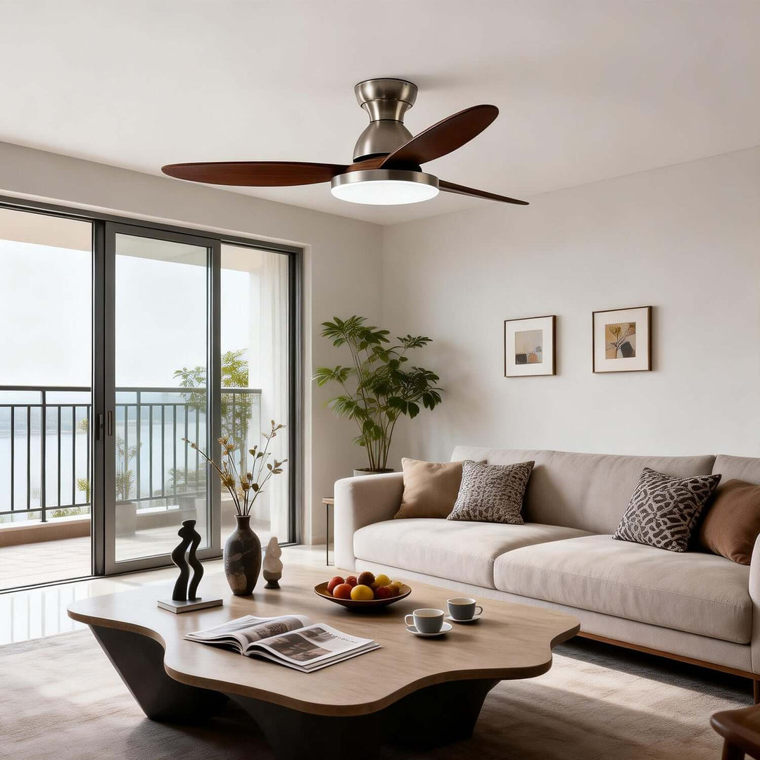Orixon Ceiling Fan Light | Modern Solid Wood Dining Room