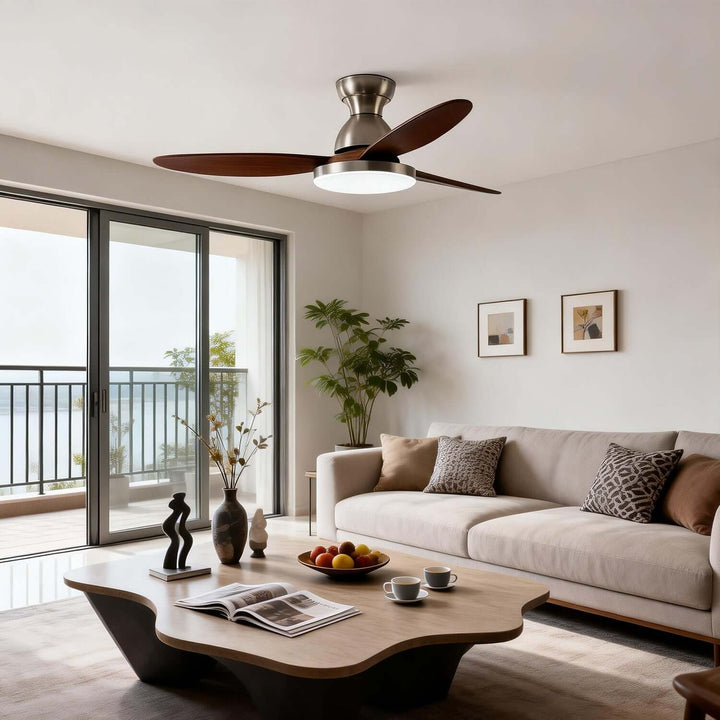 Orixon Ceiling Fan Light | Modern Solid Wood Dining Room