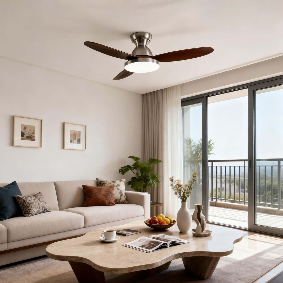 Orixon Ceiling Fan Light | Modern Solid Wood Dining Room
