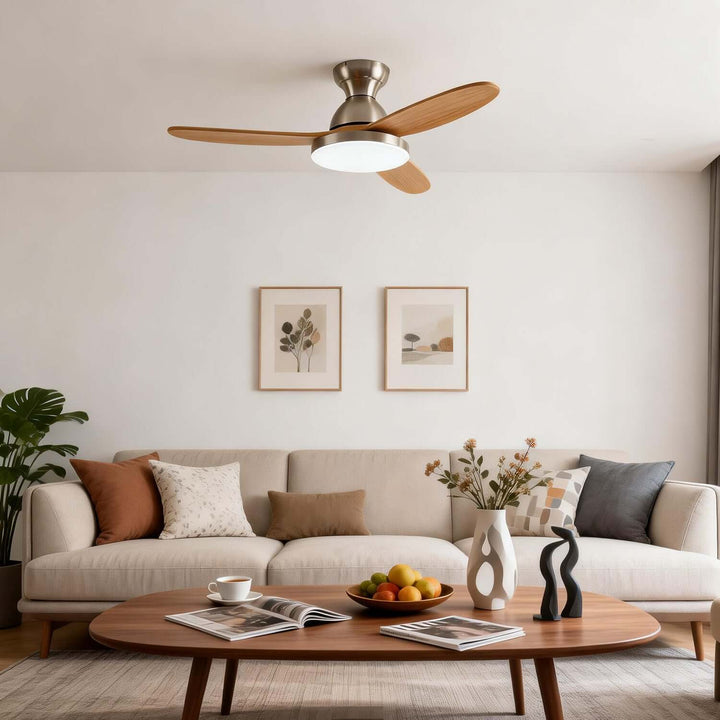 Orixon Ceiling Fan Light | Modern Solid Wood Dining Room