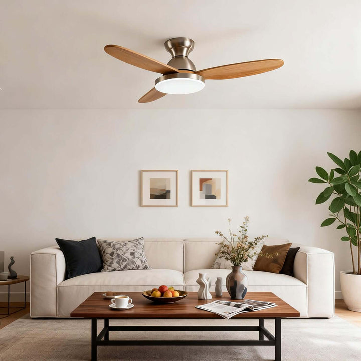Orixon Ceiling Fan Light | Modern Solid Wood Dining Room