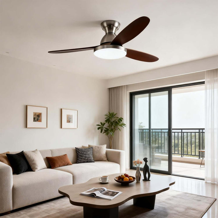 Orixon Ceiling Fan Light | Modern Solid Wood Dining Room