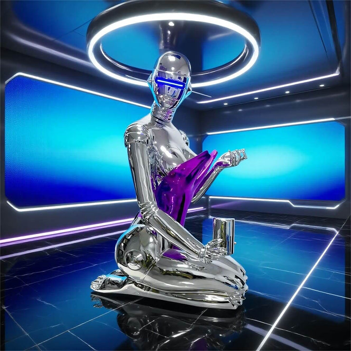 Orquix Floor Lamp – Silver Sculpture Decorative Floor Lamp Ornament