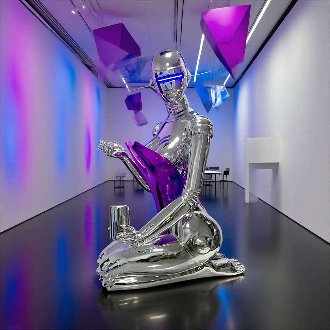 Orquix Floor Lamp – Silver Sculpture Decorative Floor Lamp Ornament