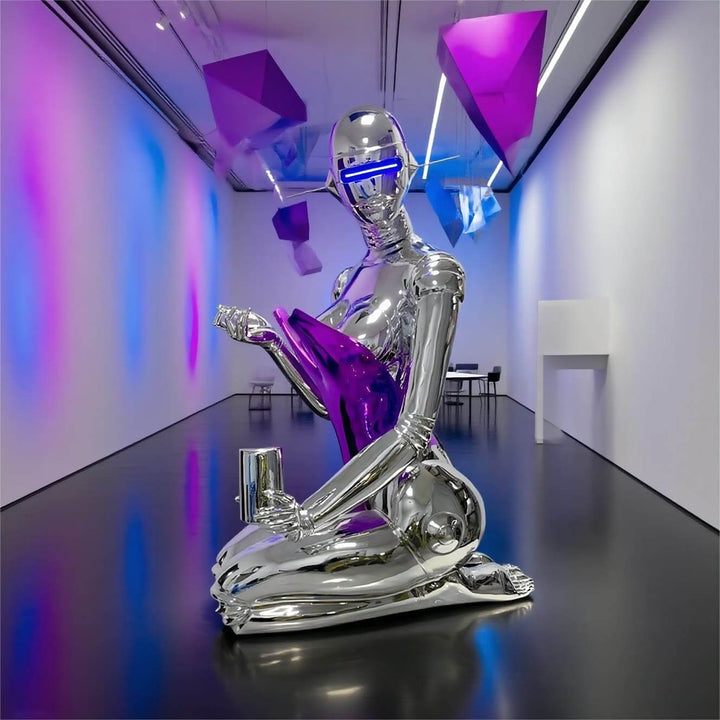 Orquix Floor Lamp – Silver Sculpture Decorative Floor Lamp Ornament