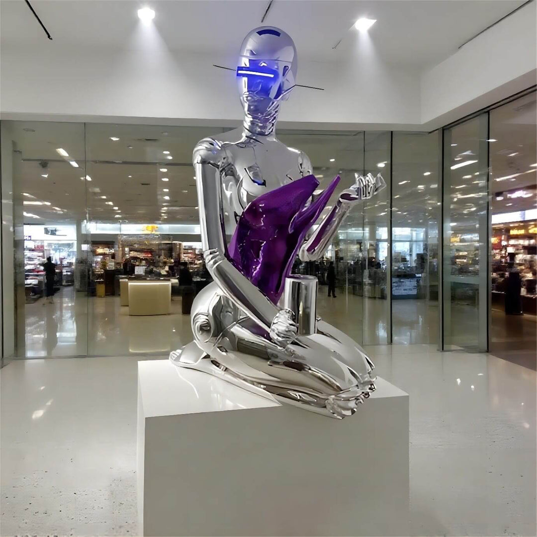 Orquix Floor Lamp – Silver Sculpture Decorative Floor Lamp Ornament