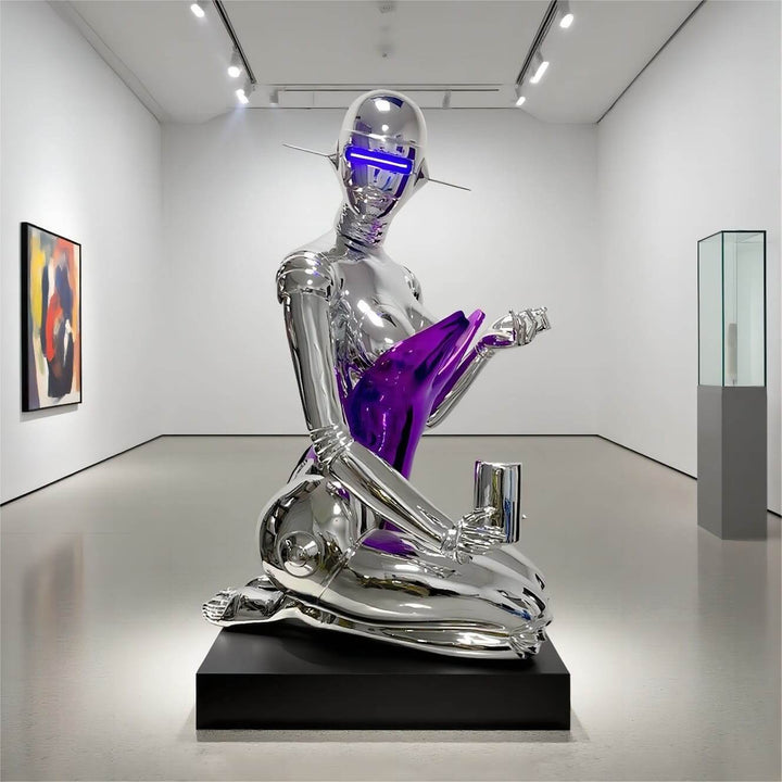 Orquix Floor Lamp – Silver Sculpture Decorative Floor Lamp Ornament