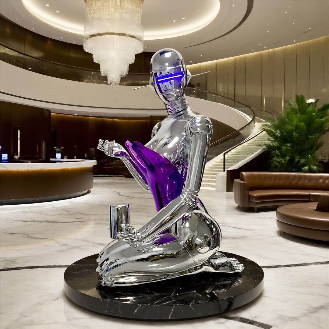 Orquix Floor Lamp – Silver Sculpture Decorative Floor Lamp Ornament