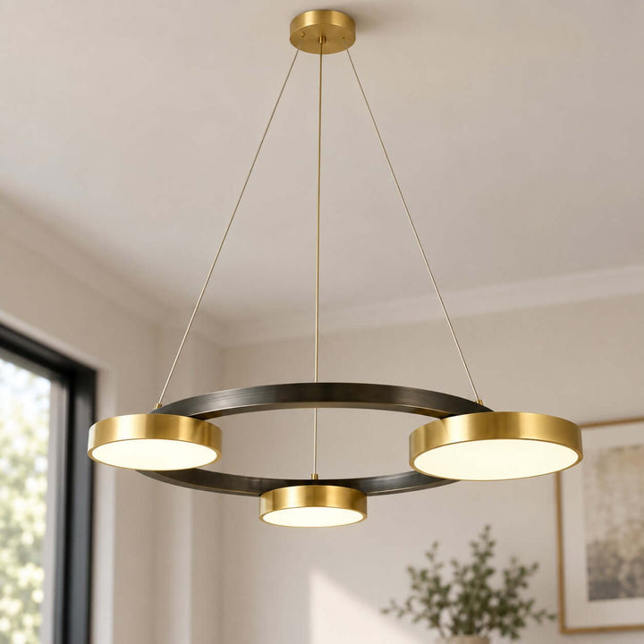 Orrenvale Modern Brass Chandelier with Ring Design for Dining Room