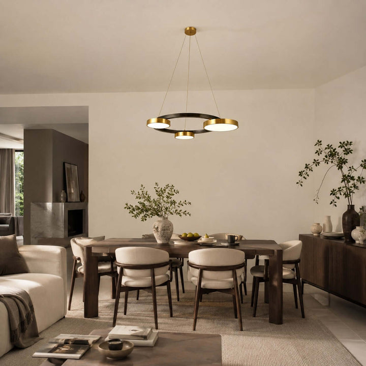 Orrenvale Modern Brass Chandelier with Ring Design for Dining Room