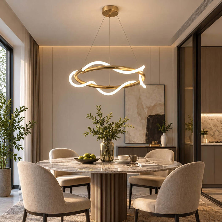 Orvane Chandelier Antique Brass LED Light for Kitchen Islands