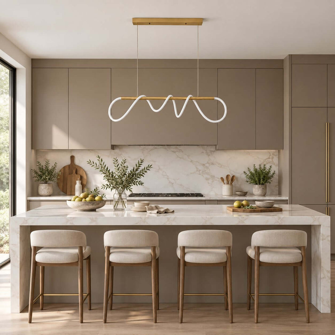 Orvane Chandelier Antique Brass LED Light for Kitchen Islands