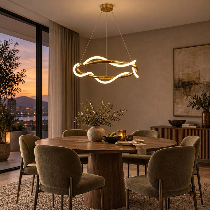 Orvane Chandelier Antique Brass LED Light for Kitchen Islands