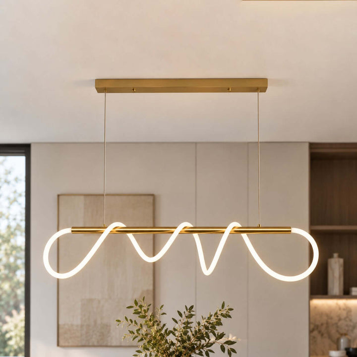 Orvane Chandelier Antique Brass LED Light for Kitchen Islands