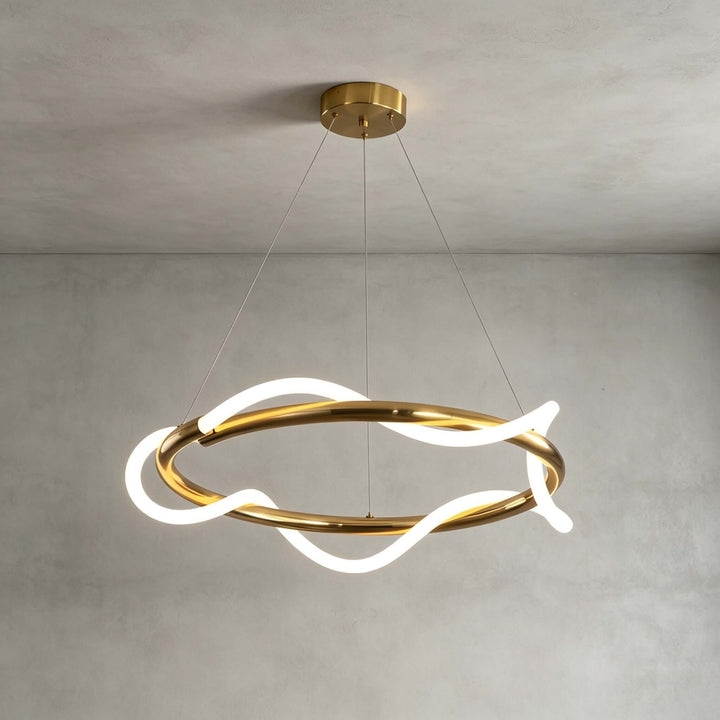 Orvane Chandelier Antique Brass LED Light for Kitchen Islands