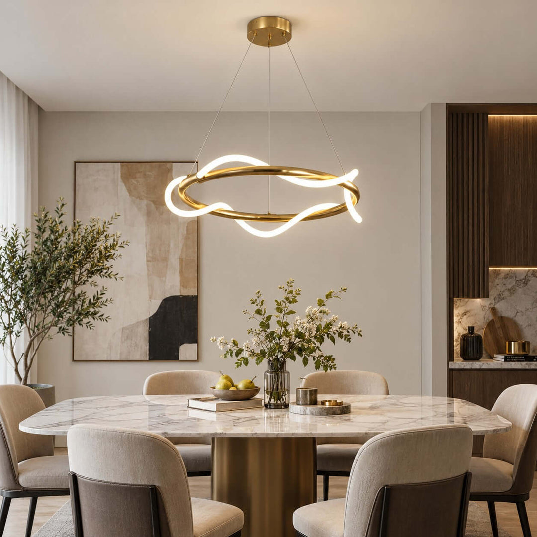 Orvane Chandelier Antique Brass LED Light for Kitchen Islands