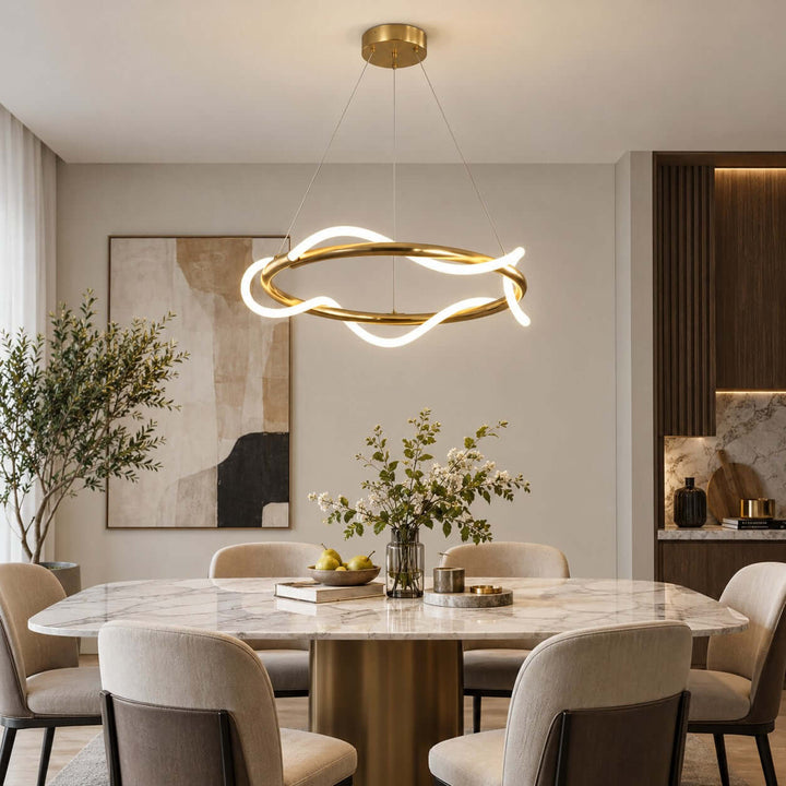 Orvane Chandelier Antique Brass LED Light for Kitchen Islands