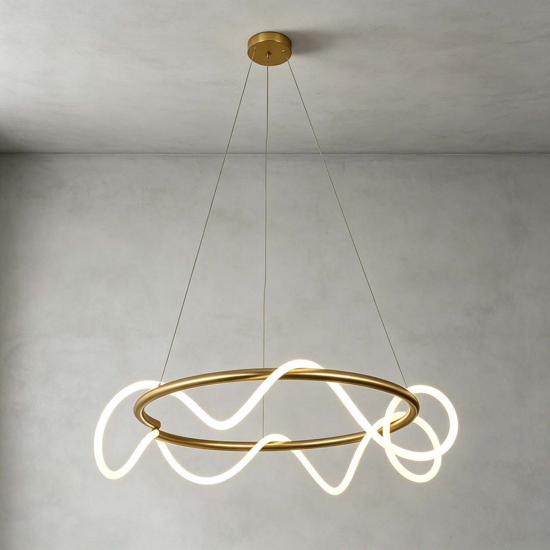 Orvane Chandelier Antique Brass LED Light for Kitchen Islands