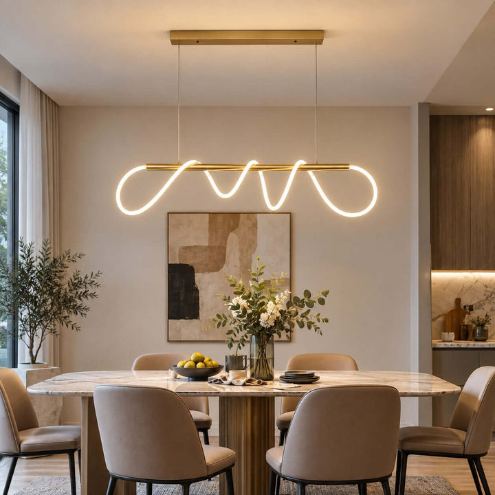 Orvane Chandelier Antique Brass LED Light for Kitchen Islands