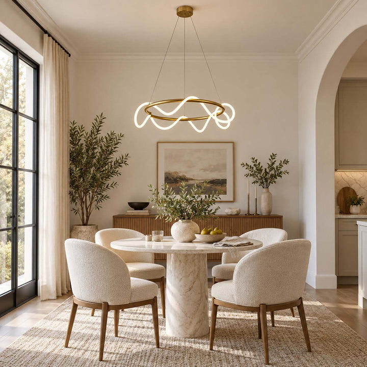 Orvane Chandelier Antique Brass LED Light for Kitchen Islands