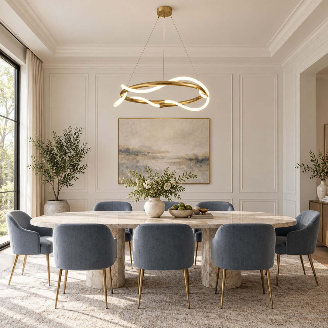 Orvane Chandelier Antique Brass LED Light for Kitchen Islands