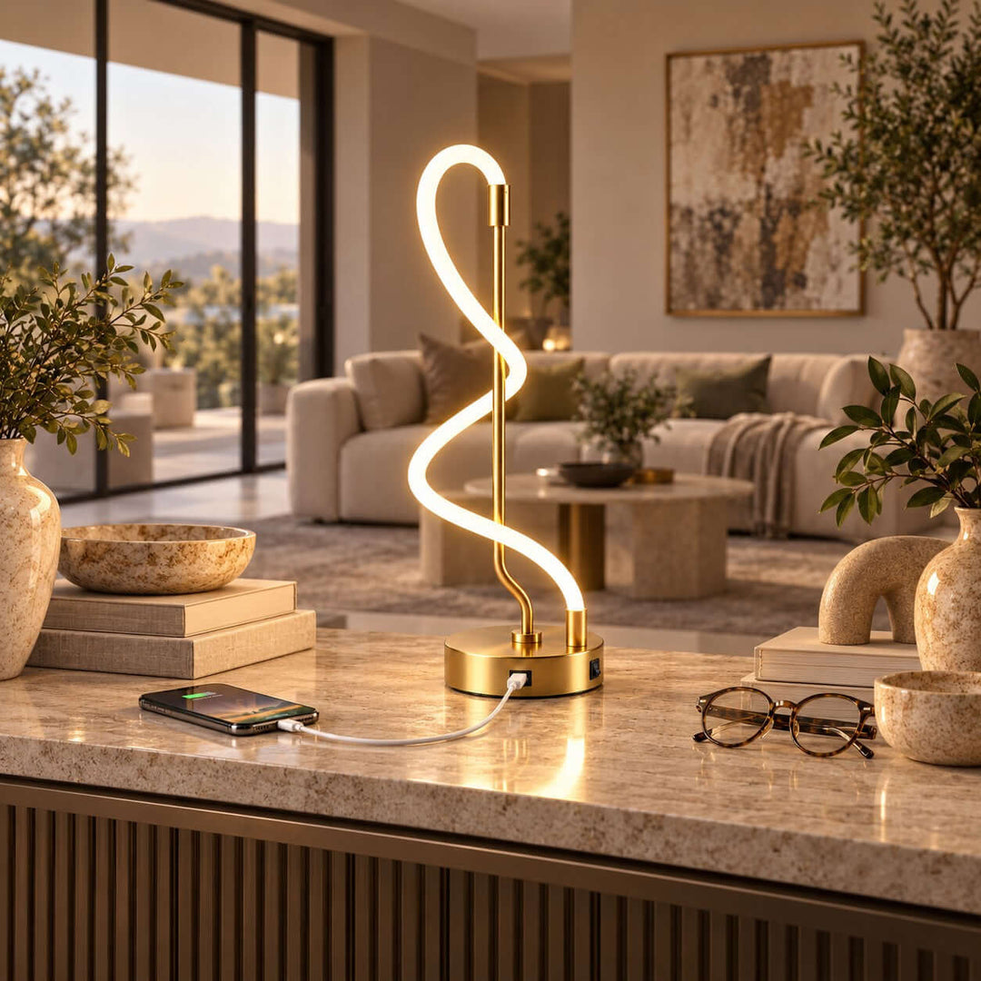 Orvane Table Lamp | Modern Silicone Desk Lamp for Bedroom or Office