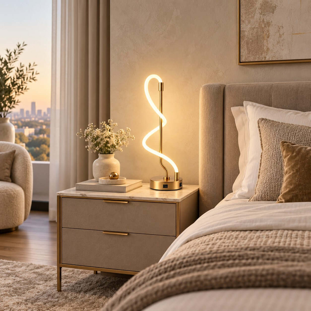 Orvane Table Lamp | Modern Silicone Desk Lamp for Bedroom or Office