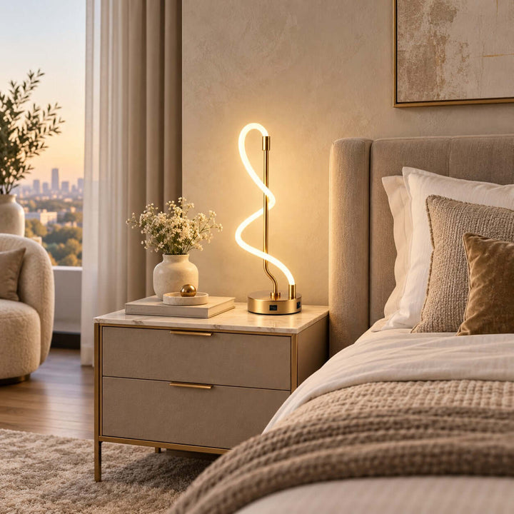 Orvane Table Lamp | Modern Silicone Desk Lamp for Bedroom or Office