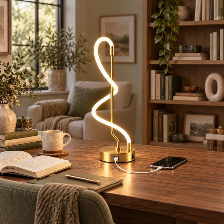 Orvane Table Lamp | Modern Silicone Desk Lamp for Bedroom or Office