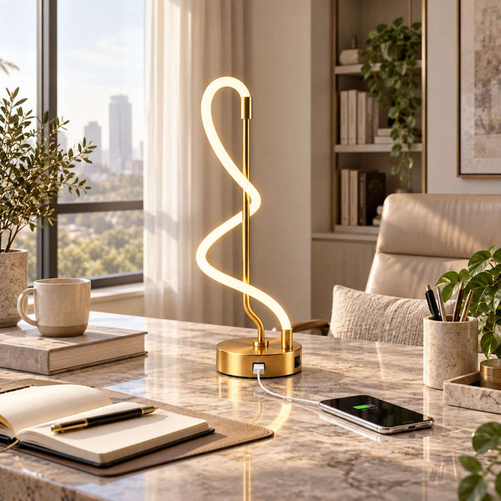 Orvane Table Lamp | Modern Silicone Desk Lamp for Bedroom or Office