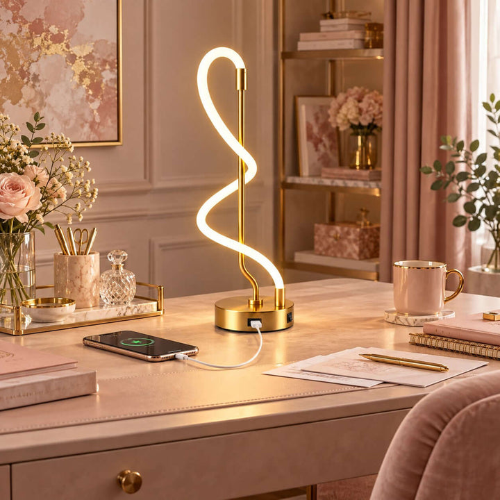 Orvane Table Lamp | Modern Silicone Desk Lamp for Bedroom or Office