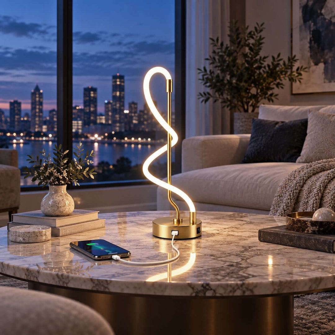 Orvane Table Lamp | Modern Silicone Desk Lamp for Bedroom or Office