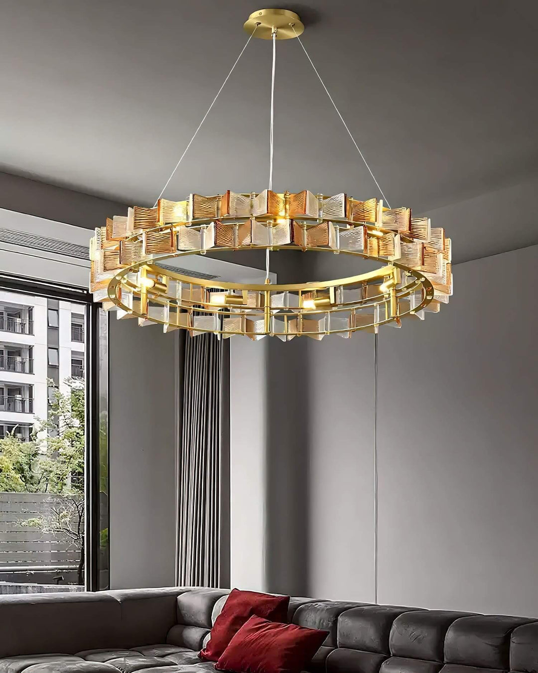 Orvex Chandelier – Contemporary bedroom Glass & Metal Lighting