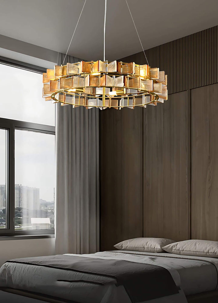 Orvex Chandelier – Contemporary bedroom Glass & Metal Lighting