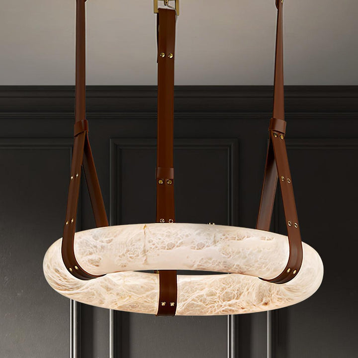 Oslo Pendant Light | Circle Alabaster Chandelier for Living Room | Vinlighting | Vinlighting